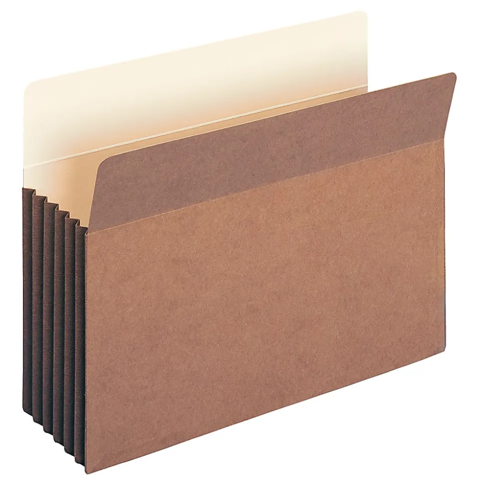 Smead® Easy-Access Top-Tab Tyvek® File Pockets, Letter Size, 5 1/4" Expansion, 30% Recycled, Redrope, Box Of 10