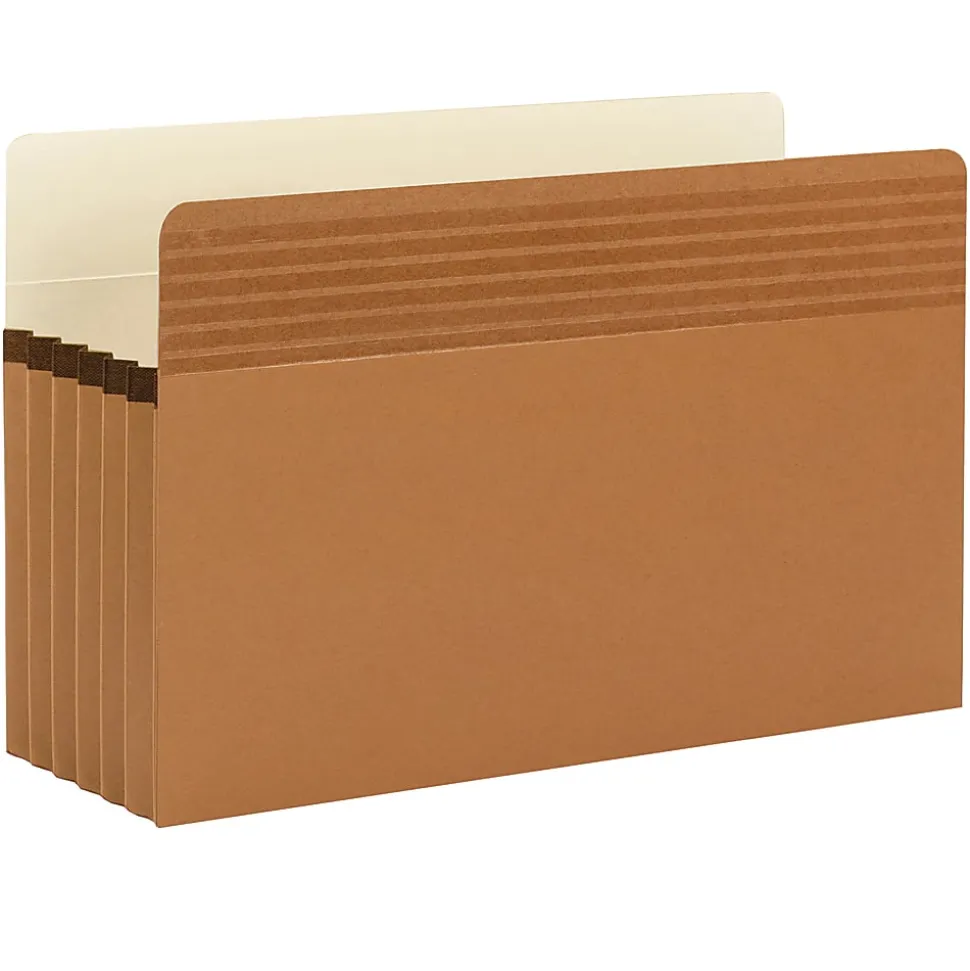 Smead® Easy Grip® Pockets, 5 1/4" Expansion, Legal Size, 30% Recycled, Redrope, Pack Of 10