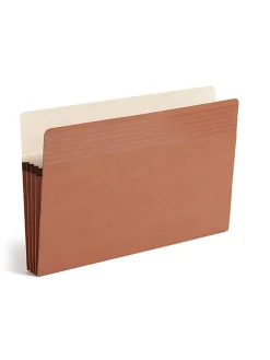 Smead® Easy Grip® Pockets, 3 1/2" Expansion, Legal Size, 30% Recycled, Redrope, Pack Of 25