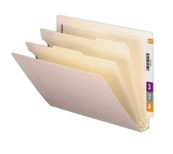 Smead® End-Tab Classification Folders With Dividers, Letter Size, Manila, Box Of 10