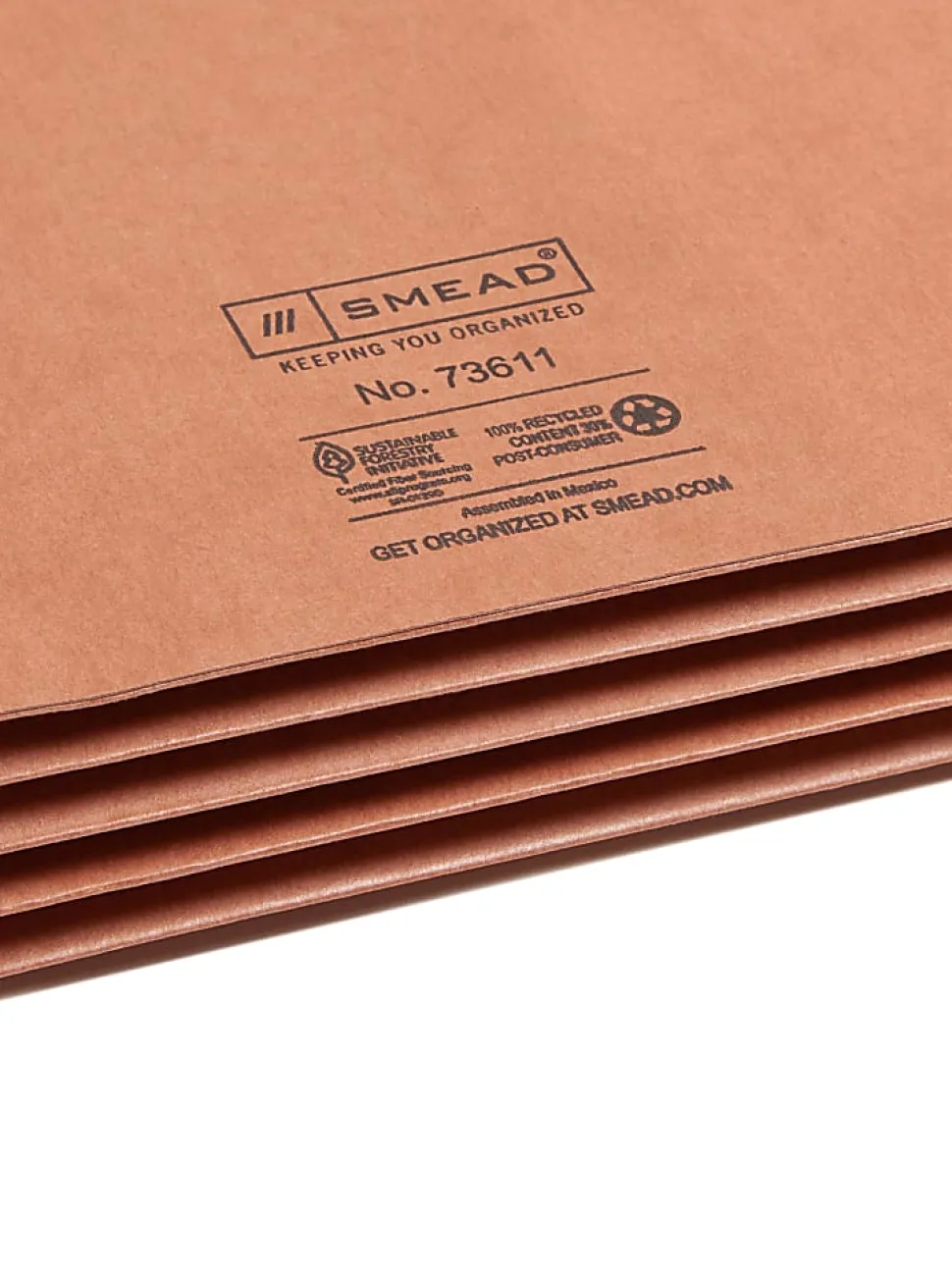Smead® End-Tab Extra-Wide File Pockets, 3-1/2" Expansion, Extra-Wide Legal Size, 100% Recycled, Redrope, Pack Of 25