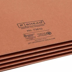 Smead® End-Tab Extra-Wide File Pockets, 3-1/2" Expansion, Extra-Wide Letter Size, 100% Recycled, Redrope, Pack Of 25