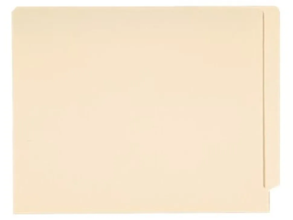 Smead® End-Tab Folders, Straight Cut, Letter Size, 100% Recycled, Manila, Pack Of 100