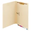 Smead® End-Tab Folders With Fastener, 8 1/2" x 14", Legal, Manila, Box of 50