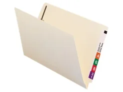Smead® End-Tab Folders With Fastener, 8 1/2" x 14", Legal, Manila, Box of 50