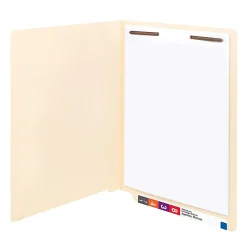 Smead® End-Tab Folders With Fastener, 8 1/2