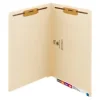 Smead® End-Tab Folders With Fastener, Straight Cut, Legal Size, Manila, Pack Of 50