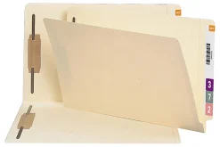 Smead® End-Tab Folders With Fastener, Straight Cut, Legal Size, Manila, Pack Of 50