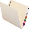 Smead® End-Tab Folders With 2 Fasteners, Straight Cut, Letter Size, Manila, Box Of 50