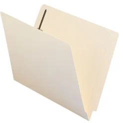 Smead® End-Tab Folders With 2 Fasteners, Straight Cut, Letter Size, Manila, Box Of 50