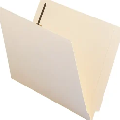 Smead® End-Tab Folders With 2 Fasteners, Straight Cut, Letter Size, Manila, Box Of 50
