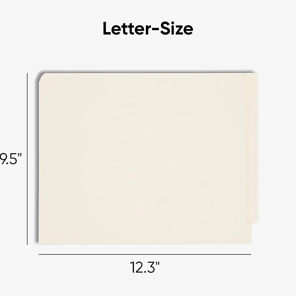Smead® End-Tab Folders With Fastener, 8 1/2" x 11", Letter, Manila, Box of 50 (34115)