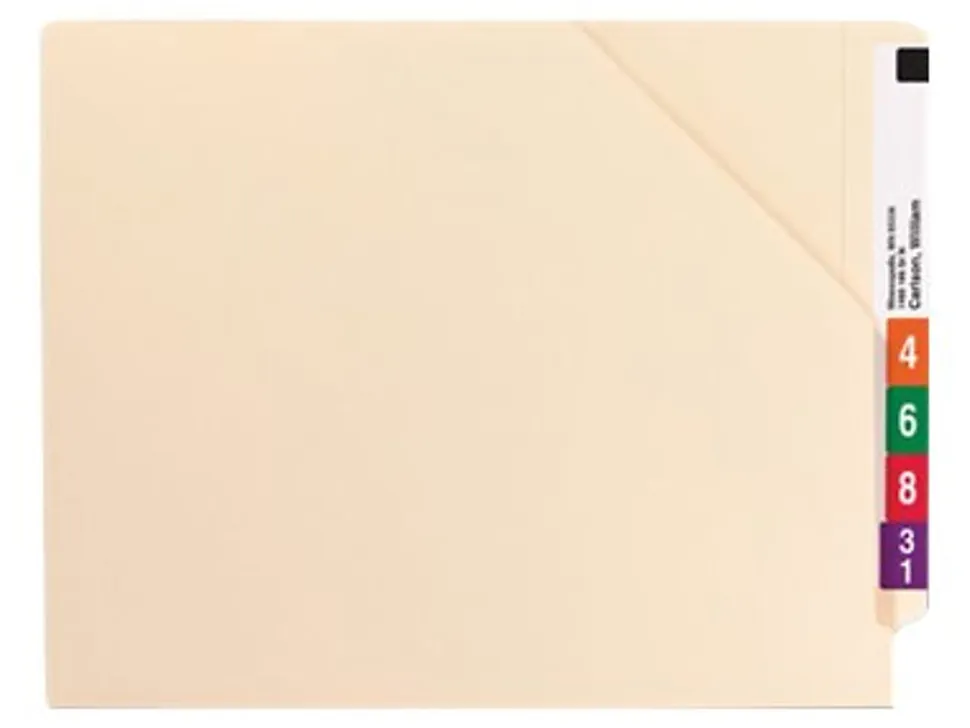 Smead® End-Tab Jackets, 1 1/2" Capacity, 9 1/2" x 12 1/4", Manila, Pack Of 50