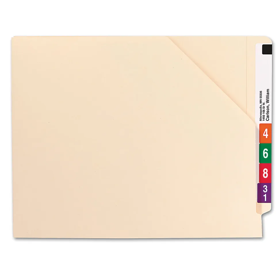 Smead® End-Tab Jackets, 1 1/2" Capacity, 9 1/2" x 12 1/4", Manila, Pack Of 50