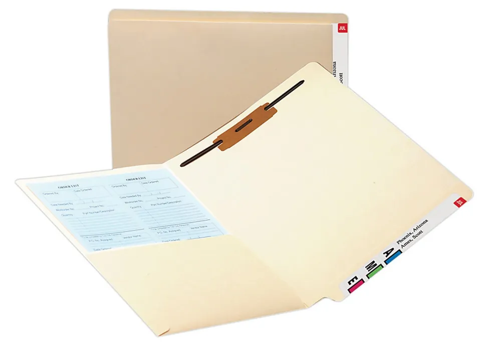 Smead® End-Tab Pocket Folders With Fastener, Letter Size, Manila, Box Of 50