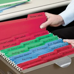 Smead® Erasable FasTab® Hanging Folders, Letter Size, Assorted Colors, Box Of 18
