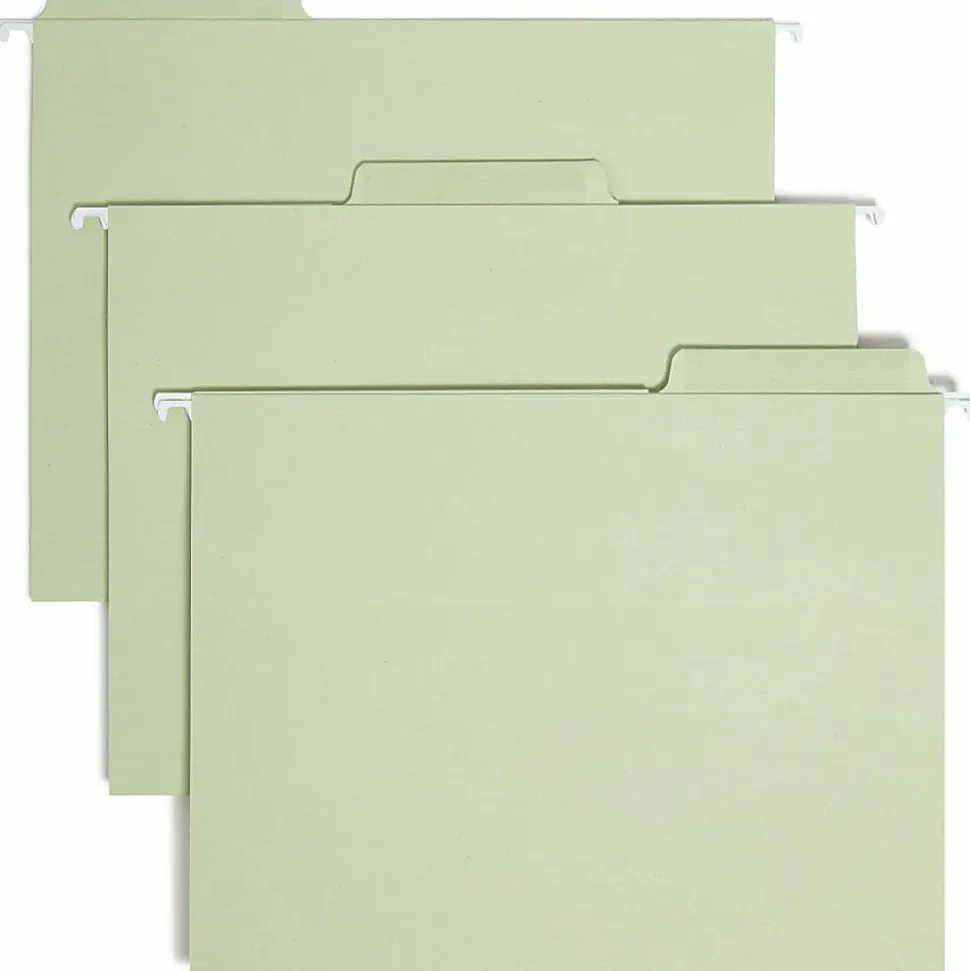 Smead® Erasable FasTab® Hanging File Folders, Letter Size, Moss, Box Of 20 Folders