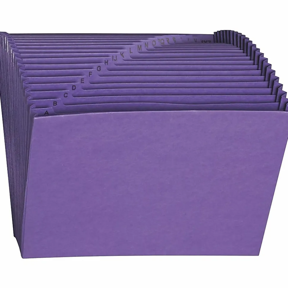 Smead® Expanding A-Z Files Without Flap, Letter Size, 7/8" Expansion, Purple
