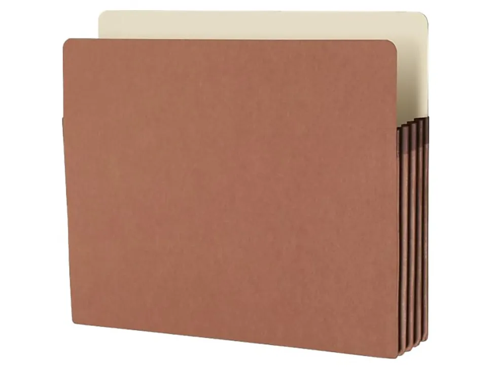 Smead® Expanding File Pockets, 3 1/2" Expansion, Letter Size, 100% Recycled, Redrope, Box Of 25