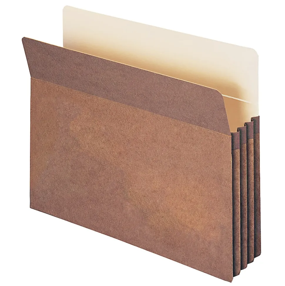 Smead® Expanding File Pockets, 3 1/2" Expansion, Letter Size, 100% Recycled, Redrope, Box Of 25