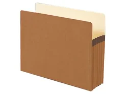 Smead® Expanding File Pockets, 5 1/4" Expansion, Letter Size, 100% Recycled, Redrope, Box Of 10