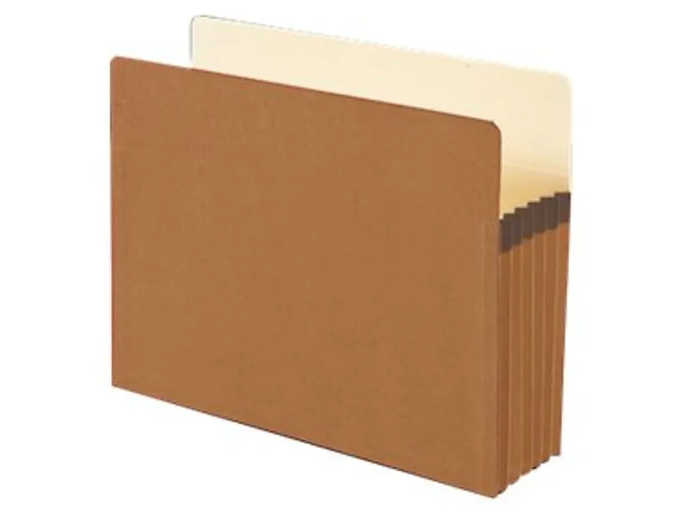 Smead® Expanding File Pockets, 5 1/4" Expansion, Letter Size, 100% Recycled, Redrope, Box Of 10