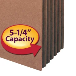 Smead® Expanding File Pocket With Tear Resistant Gusset, Legal Size, 5 1/4