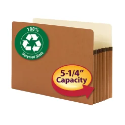 Smead® Expanding File Pocket With Tear Resistant Gusset, Legal Size, 5 1/4