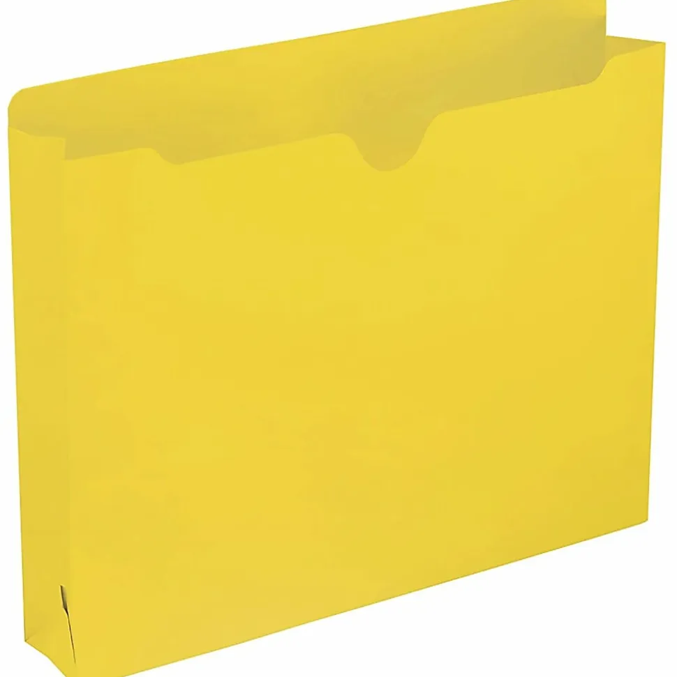 Smead® Expanding Reinforced Top-Tab File Jackets, 2" Expansion, Letter Size, Yellow, Box Of 50
