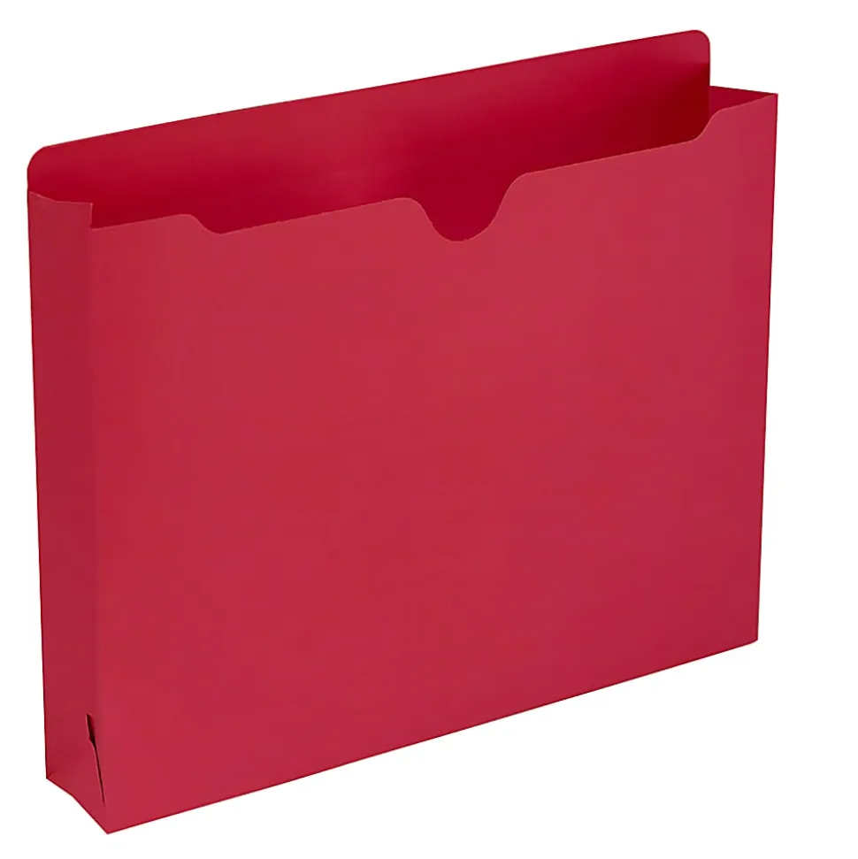 Smead® Expanding Reinforced Top-Tab File Jackets, 2" Expansion, Letter Size, Red, Box Of 50