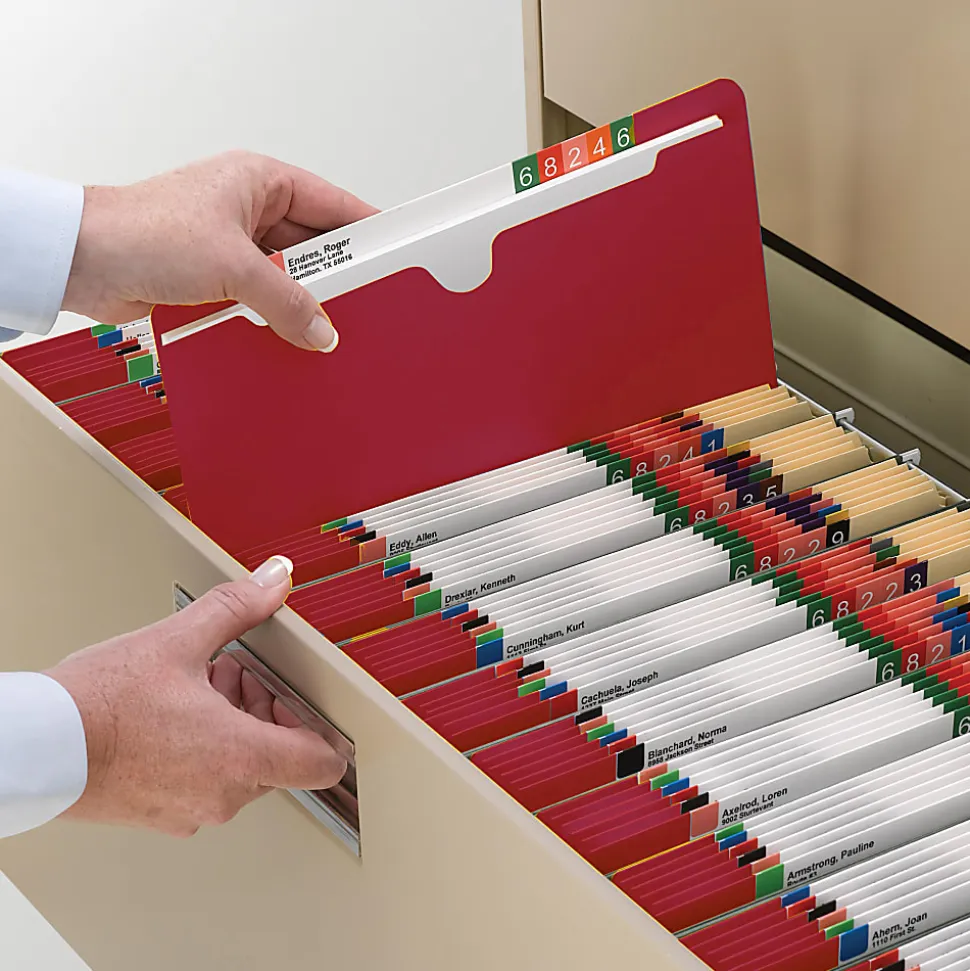 Smead® Expanding Reinforced Top-Tab File Jackets, 2" Expansion, Letter Size, Red, Box Of 50