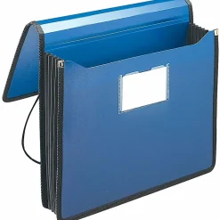 Smead® Expansion Poly Wallet With Sewn Edges, Letter Size, 5 1/4" Expansion, Navy Blue