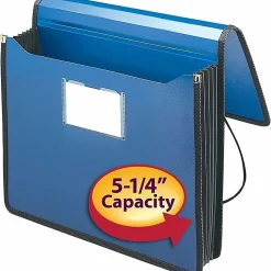 Smead® Expansion Poly Wallet With Sewn Edges, Letter Size, 5 1/4" Expansion, Navy Blue