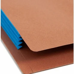 Smead® Extra-Wide Expansion End-Tab File Pockets, 12"W Body, Letter Size, 30% Recycled, Blue, Box Of 10