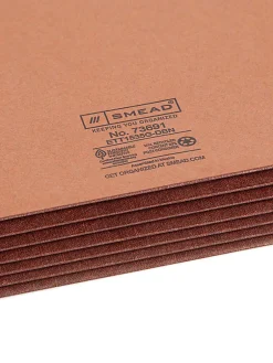Smead® Extra-Wide Redrope End-Tab File Pocket With Dark Brown Tear Resistant Gusset, Extra Wide Letter Size, 5 1/4