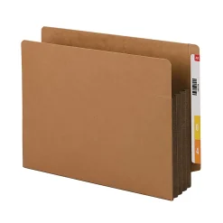 Smead® Extra-Wide Redrope End-Tab File Pocket With Dark Brown Tear Resistant Gusset, Extra Wide Letter Size, 3 1/2