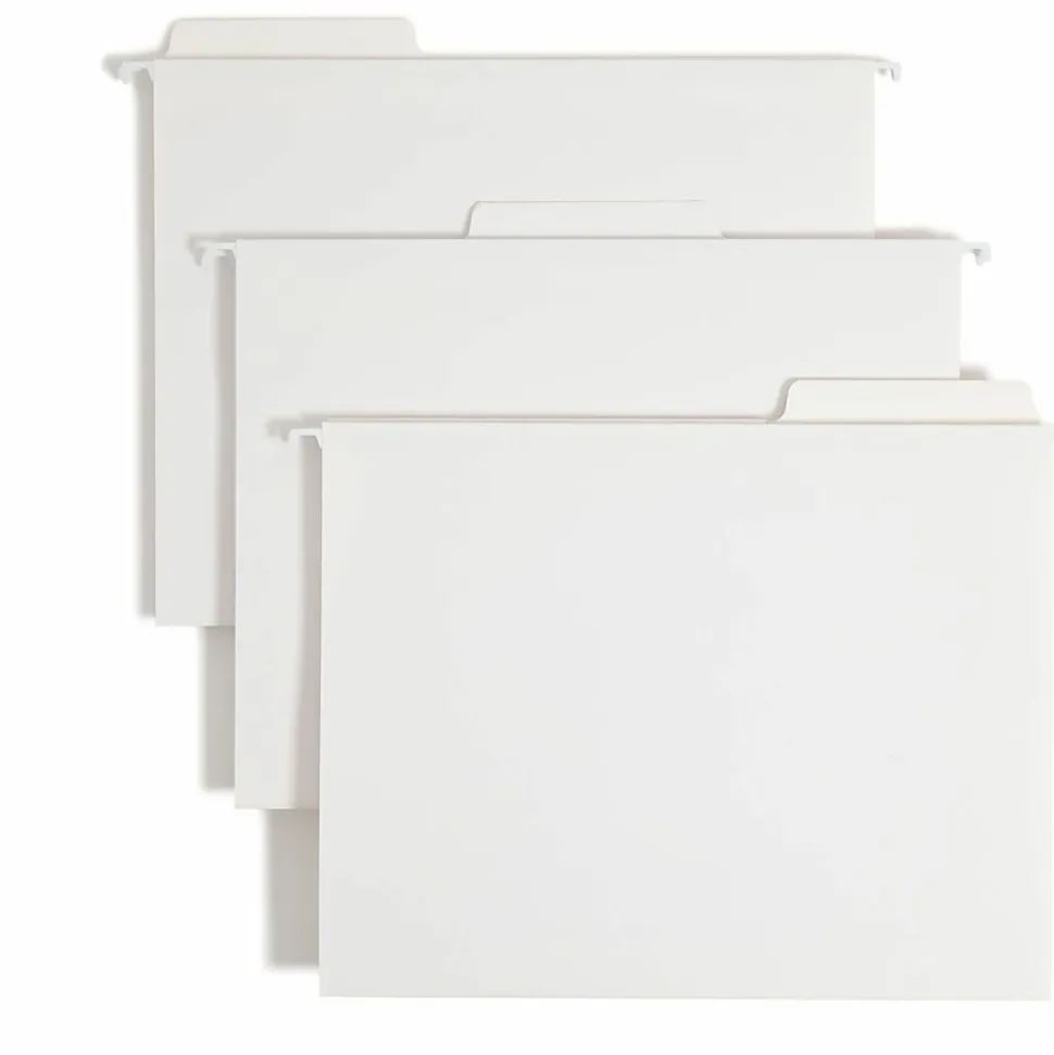 Smead® FasTab Hanging File Folders, Letter Size, White, Box Of 20 Folders