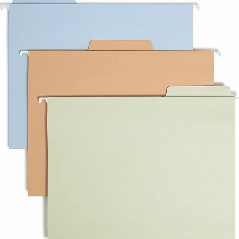 Smead® FasTab® Hanging File Folders, Letter Size, Assorted Colors, Pack Of 18