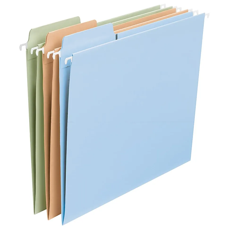 Smead® FasTab® Hanging File Folders, Letter Size, Assorted Colors, Pack Of 18