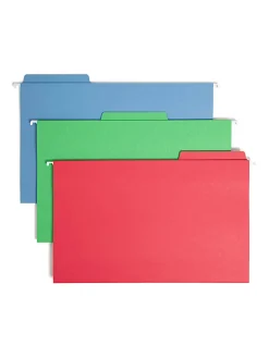 Smead® FasTab® Hanging File Folders, Legal Size, Assorted Colors, Pack Of 18