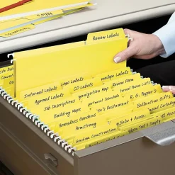 Smead® FasTab® Hanging File Folders, Letter Size, Yellow, Box Of 20