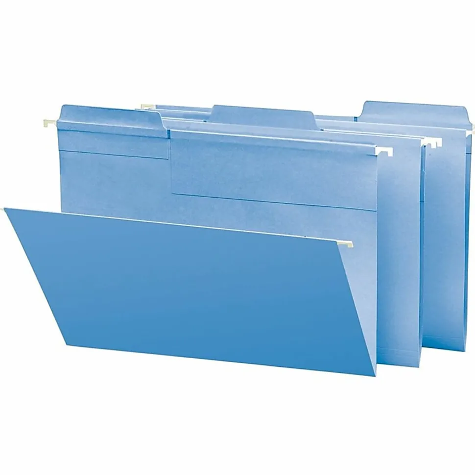 Smead® FasTab® Hanging File Folders, Letter Size, Blue, Box Of 20