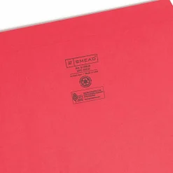 Smead® File Folders, Letter Size, Straight Cut, Red, Box Of 100