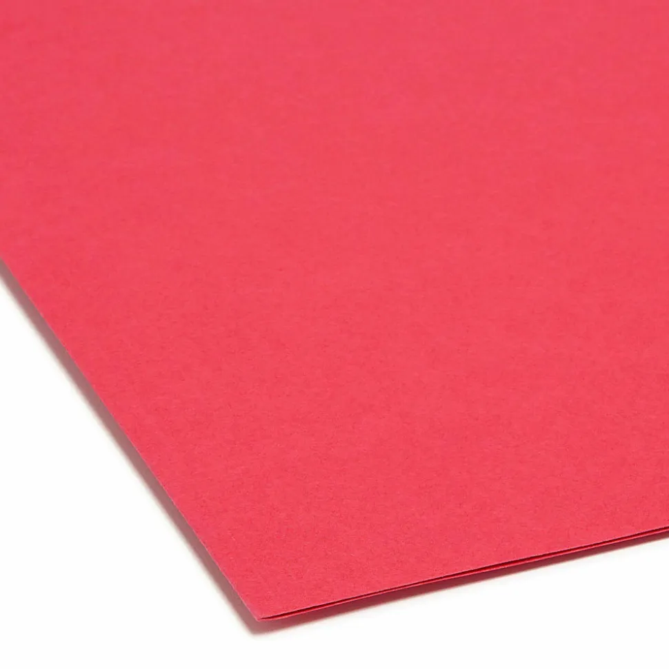 Smead® File Folders, Letter Size, Straight Cut, Red, Box Of 100