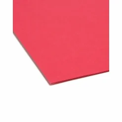 Smead® File Folders, Letter Size, Straight Cut, Red, Box Of 100