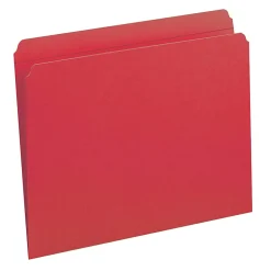 Smead® File Folders, Letter Size, Straight Cut, Red, Box Of 100