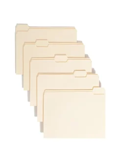 Smead® File Folders, Letter Size, 1/5 Cut, Manila, Pack Of 100