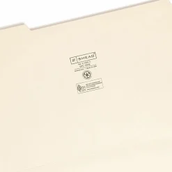 Smead® File Folders, Reinforced Tab, 1/3 Cut, Left Position, Legal Size, Manila, Box Of 100