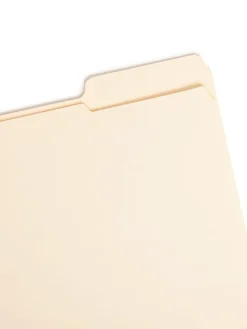 Smead® File Folders, Reinforced Tab, 1/3 Cut, Right Position, Letter Size, Manila, Box Of 100