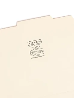 Smead® Guide 2/5-Cut File Folders, Letter Size (8 1/2" x 11"), Manila, Box Of 100